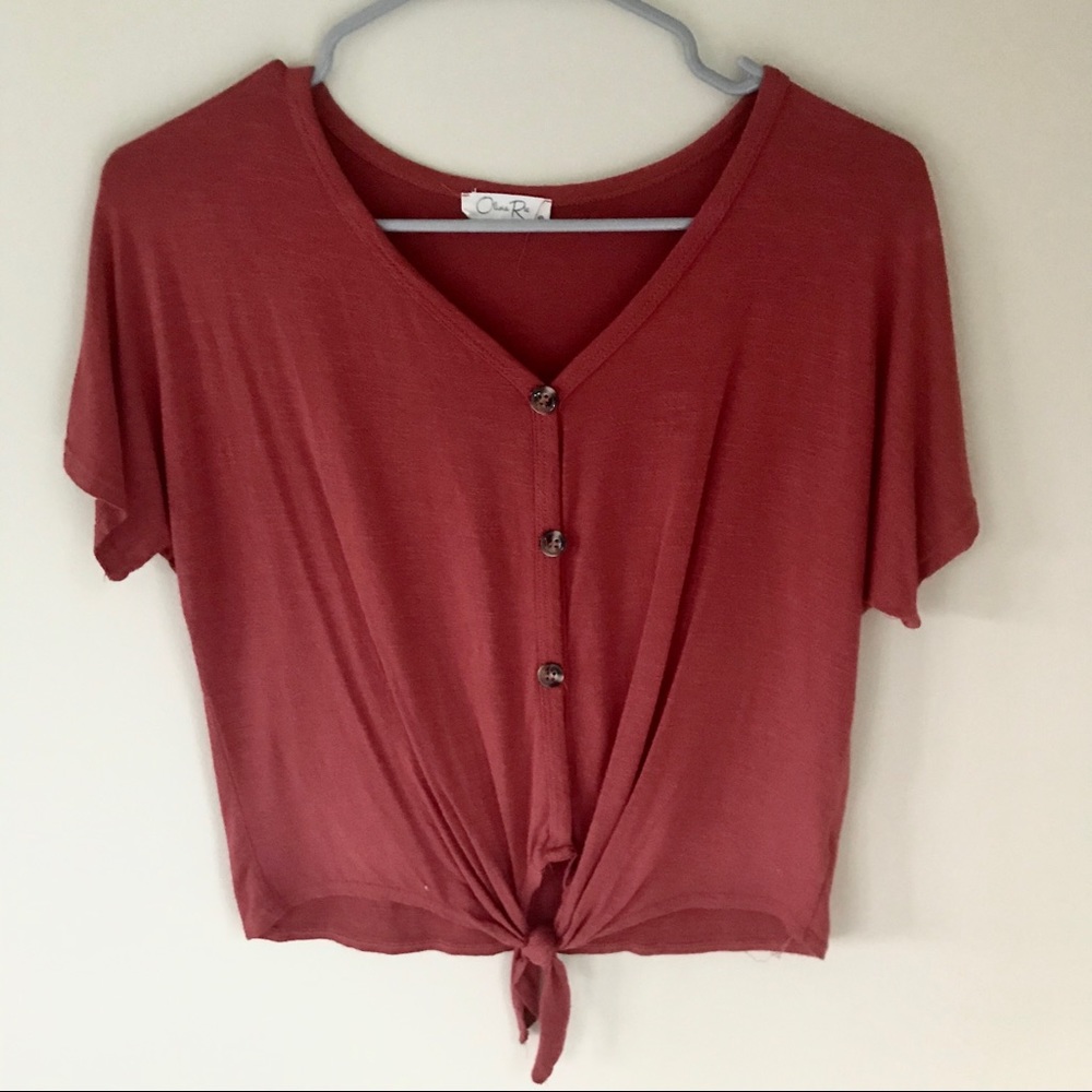 Olivia Rae Front Tie Shirt